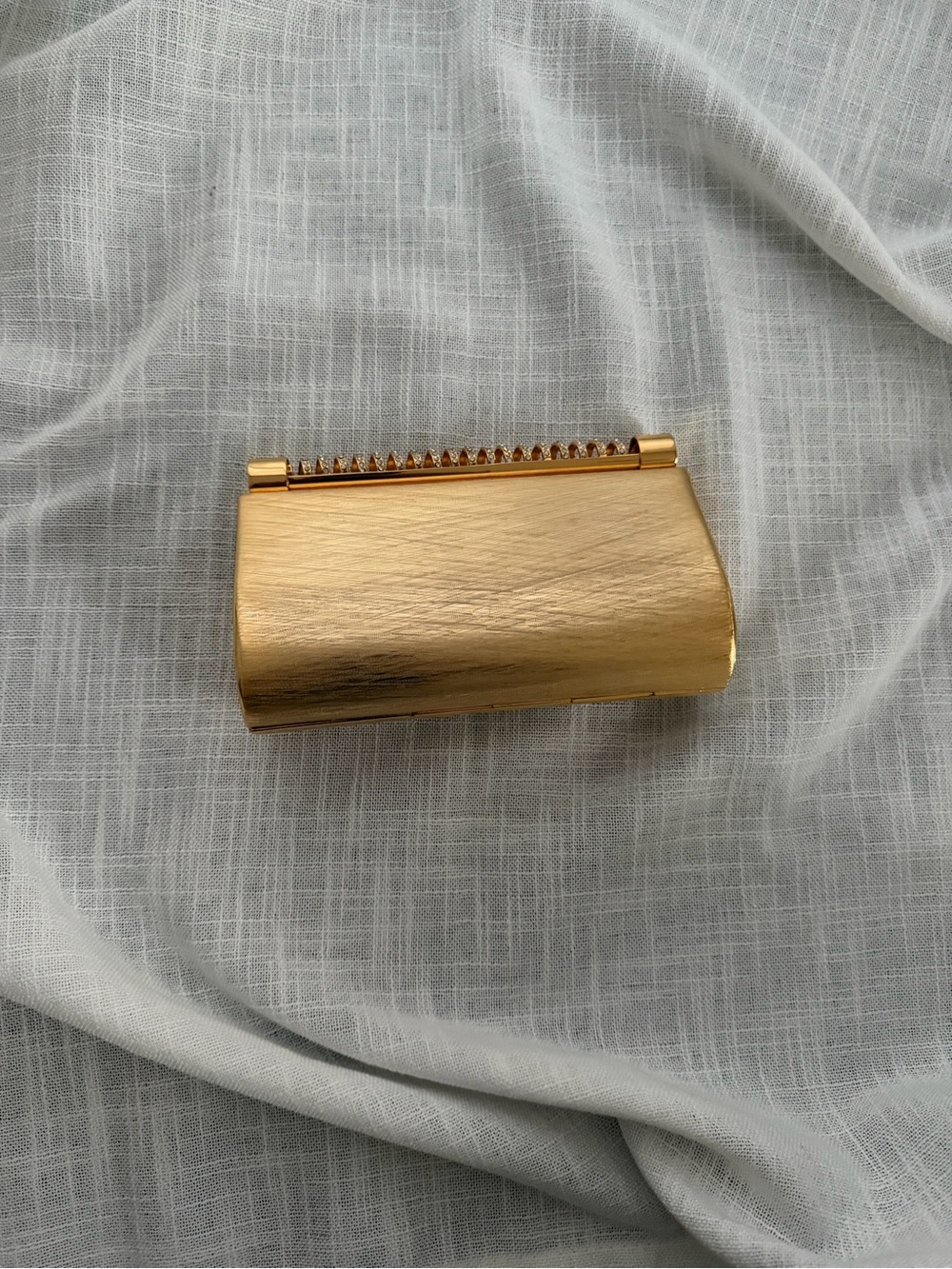 Rodo Italy Gold Evening Clutch Rhinestone Minaudière Formal Bag